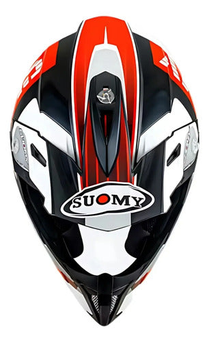 Capacete Off-Road Suomy X-Wing Amped Preto Vermelho Brilhante Tamanho 58/M