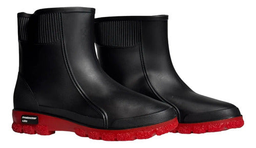 Bota de Chuva Protector Life Cano Médio Preto Vermelho