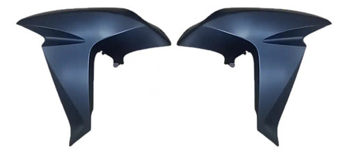 Par de Aletas Abas do Tanque Paramotos Honda Xre 300 2016 a 2018 Preto Sem Pintura