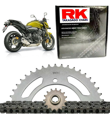 Kit Relação RK com Retentor Honda Cb 600f Hornet Cbr 600rr 2008 a 2015 525KRO 118L 43/16T