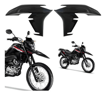 Par de Guias de Ar Abas do Tanque Paramotos Honda Bros 160 2022 a 2024 Preto Brilhante
