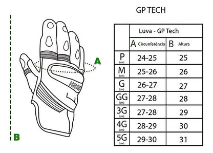 Luva GP Tech Supreme 2 Térmica Impermeável Preto Cinza