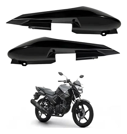 Par de Rabetas Laterais Paramotos Yamaha Fazer 150 2014 a 2019 Preto Brilhante