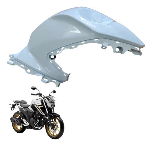 Capa do Tanque Direita Yamaha Fazer Fz25 250 2018 a 2019 Branco Avariada