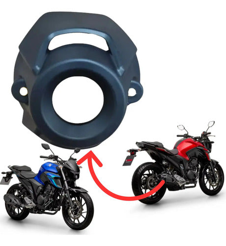 Ponteira do Protetor do Escapamento Paramotos Yamaha Fazer Fz25 250 2018 a 2025 Preto Fosco