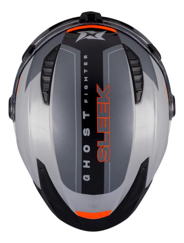 Capacete Escamoteável Axxis Ghostfighter SV Sleek Cinza Laranja Preto Brilhante Tamanho 60
