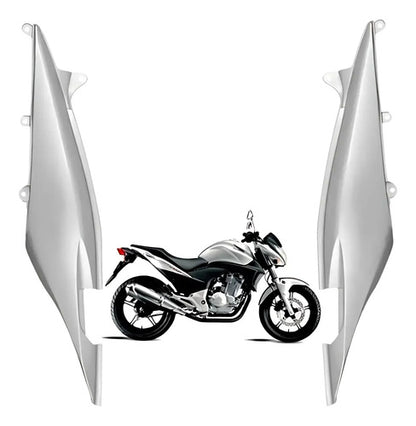 Par de Rabetas Laterais Paramotos Honda Cb 300r 2009 em diante Prata