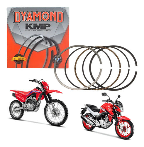 Jogo de Anéis do Pistão KMP Dyamond Honda Cb 250f Twister 2016 a 2022 Crf 250f 2019 a 2025 0,25