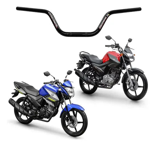 Guidão Monaco Yamaha Factor 125 Fazer 150 2014 a 2016 Factor 150 2016 a 2025 Preto Brilhante