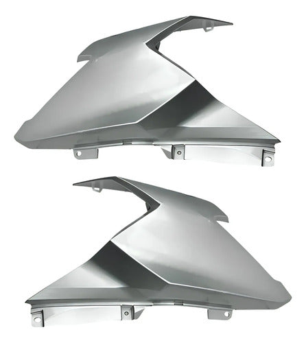 Par de Aletas Abas do Tanque Paramotos Honda Cg 160 Titan 2025 em diante Cinza Perolizado