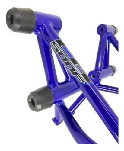 Protetor de Motor Stunt Race Cage Honda Cb 500f Cb 500x 2015 em diante Azul Metálico