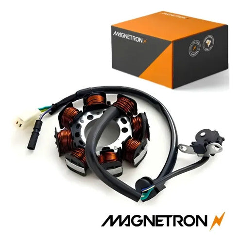 Magneto Estator com Bobina de Pulso Magnetron Honda Bros 150 2006 a 2008