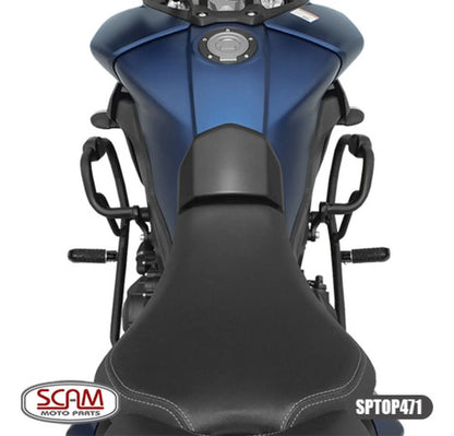 Protetor de Motor com Pedaleira Scam Yamaha Tracer 900 2020 em diante Preto Fosco