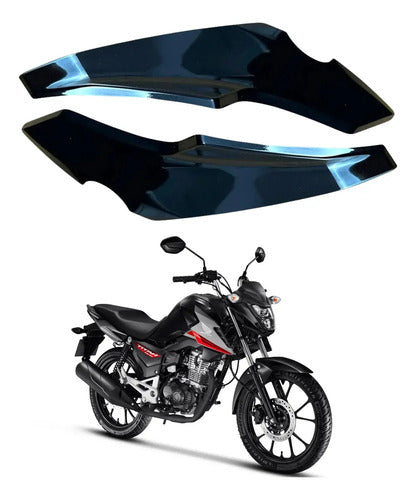 Par de Carenagens Laterais do Farol Paramotos Honda Cg 160 Titan Fan Start 2025 em diante Preto