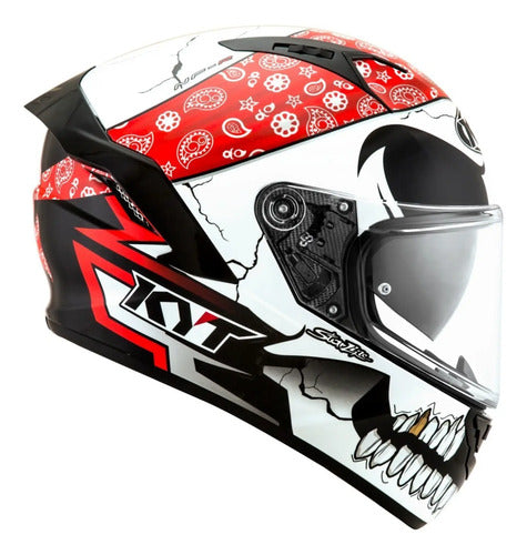 Capacete KYT TT-Course Pirate Preto Branco Vermelho