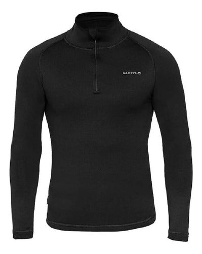 Blusa Térmica Segunda Pele Curtlo Thermoplus com Zíper Masculina Preto