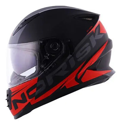 Capacete Norisk FF302 Manty com Óculos Solar Interno Preto Vermelho Fosco