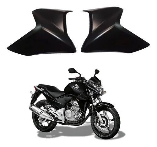 Par de Guias de Ar Abas do Tanque Paramotos Honda Cb 300r 2013 em diante Preto Fosco