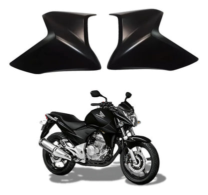 Par de Guias de Ar Abas do Tanque Paramotos Honda Cb 300r 2013 em diante Preto Fosco