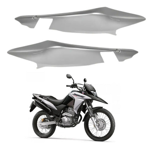 Par de Rabetas Laterais Paramotos Honda Xre 300 2016 a 2018 Prata