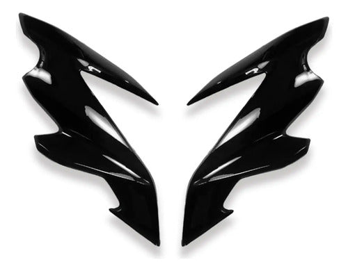 Par de Carenagens Laterais do Farol Paramotos Honda Bros 160 2022 a 2024 Preto Brilhante