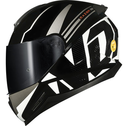Capacete Norisk Razor Full Preto Branco Brilhante