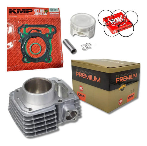 Kit Cilindro Pistão Anéis e Juntas KMP Honda Cg Bros 160 Titan Fan Start 2016 a 2023