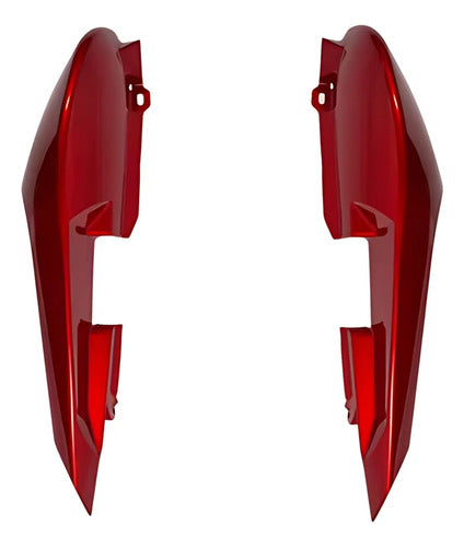 Par de Rabetas Laterais Paramotos Yamaha Fazer 150 2024 a 2025 Vermelho Metálico