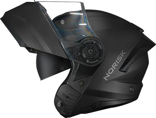Capacete Escamoteável Norisk Force II Solid com Óculos Solar Interno Preto Fosco