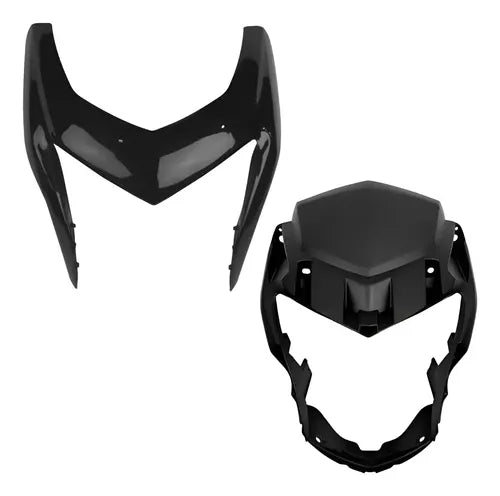 Kit Carenagem do Farol Paramotos Honda Bros 160 2015 a 2021 Preto Brilhante