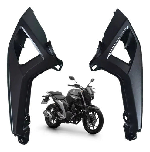 Par de Rabetas Laterais Paramotos Yamaha Fazer Fz25 250 2018 a 2025 Preto Fosco