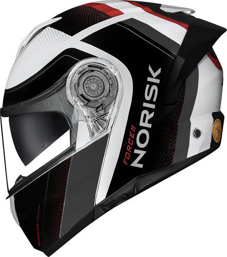 Capacete Escamoteável Norisk Force II Kore com Óculos Solar Interno Prata Brilhante