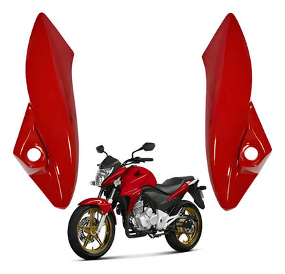 Par de Carenagens Laterais do Farol Paramotos Honda Cb 300r 2009 em diante Vermelho