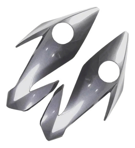 Par de Carenagens Laterais do Farol Paramotos Honda Cg 160 Titan 2022 a 2024 Prata Iron Nail