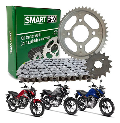 Kit Relação Smartfox sem Retentor Honda Cg 160 Titan Fan Start 2016 a 2025 428H 118L 44/15T