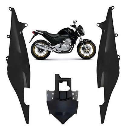 Kit Rabeta Lateral Completa Paramotos Honda Cb 300r 2009 a 2012 Preto Fosco