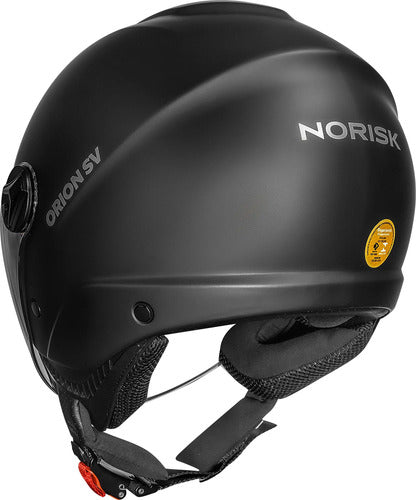 Capacete Aberto Norisk Orion SV Solid com Óculos Solar Interno Preto Fosco