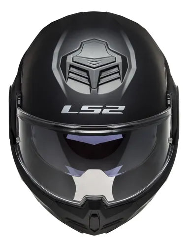 Capacete Escamoteável LS2 FF906 Advant Solid com Óculos Solar Interno Preto Fosco