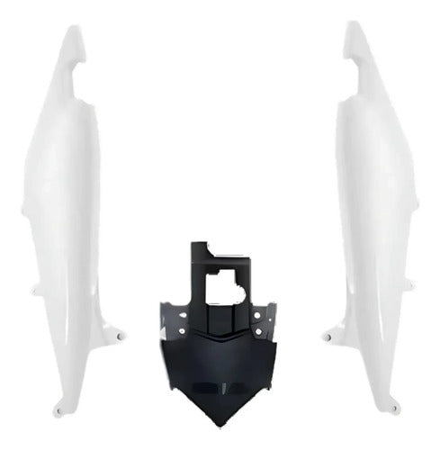 Kit Rabeta Lateral Completa Paramotos Honda Cb 300r 2014 Branco Perolizado