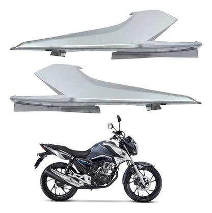 Par de Rabetas Laterais Paramotos Honda Cg 160 Titan 2022 a 2024 Prata Iron Nail