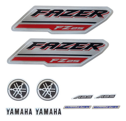 Kit Adesivos JS Yamaha Fazer Fz25 250 2018 a 2020 Vermelho