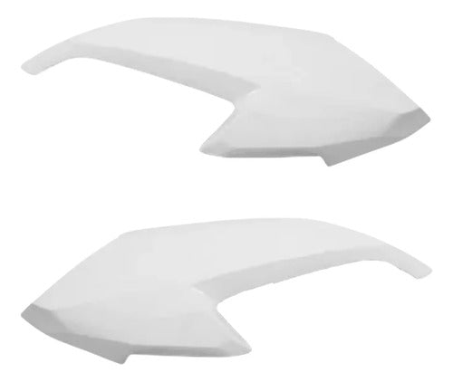 Par de Aletas Abas do Tanque Paramotos Honda Cg 160 Fan Start 2022 a 2024 Branco