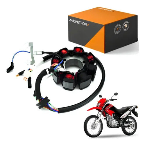 Magneto Estator com Bobina de Pulso Magnetron Honda Bros 125 150 2003 a 2005