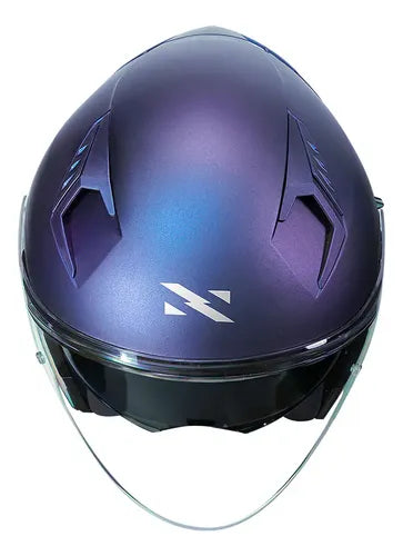 Capacete Aberto Norisk Downtown II Solid com Óculos Solar Interno Azul Fosco Tamanho 62/XL