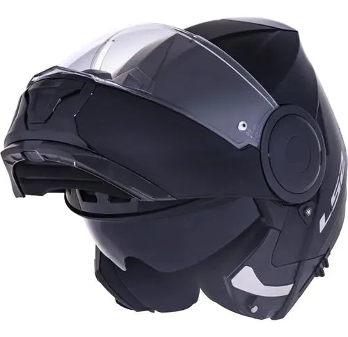 Capacete Escamoteável LS2 FF902 Scope Solid com Óculos Solar Interno Preto Fosco