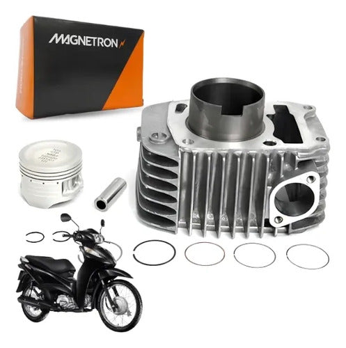 Kit Cilindro Pistão e Anéis Magnetron Honda Biz 125 2006 a 2008