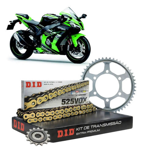Kit Relação DID Premium com Retentor Kawasaki Ninja Zx-10r 2016 a 2025 525ZVMX 114L 39/17T
