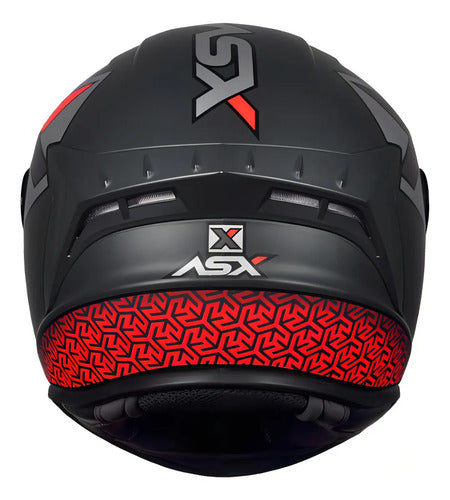 Capacete ASX Draken Concept Cinza Prata Vermelho Fosco