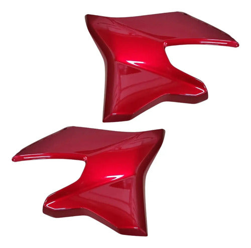 Par de Abas do Tanque Inferiores Paramotos Yamaha Fazer Fz25 250 2018 a 2024 Vermelho