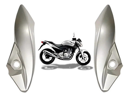 Par de Carenagens Laterais do Farol Paramotos Honda Cb 300r 2009 em diante Prata